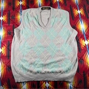 Vintage Lyle & Scott Cashmere Sweater Vest Medium Gray Cashmere Pullover Stretch
